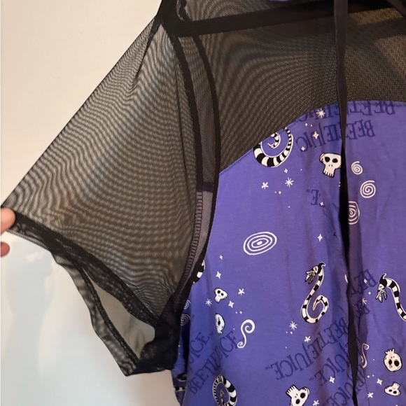 Torrid Warner Bros Beetlejuice Midi Challis Mesh Yoke Dress size 3 - Picture 5 of 8